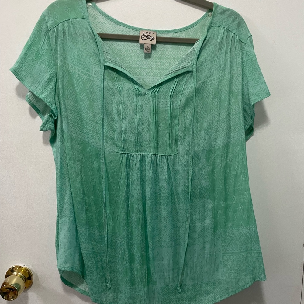 XL boho shirt turquoise, comp vintage lightly used